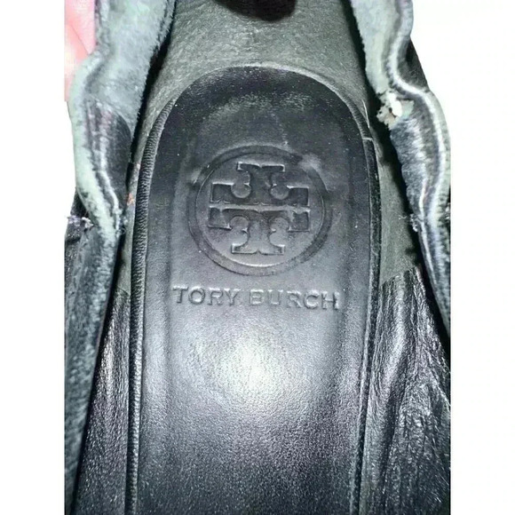 - Tory Burch Reva Leather Black Ballet Flats in Size 7M, Pre-Owned Good Con - Picture 4 of 7